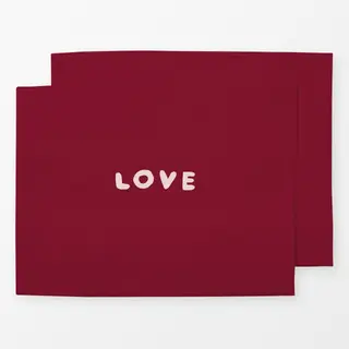 Tischset Picnic Typo Love Burgund