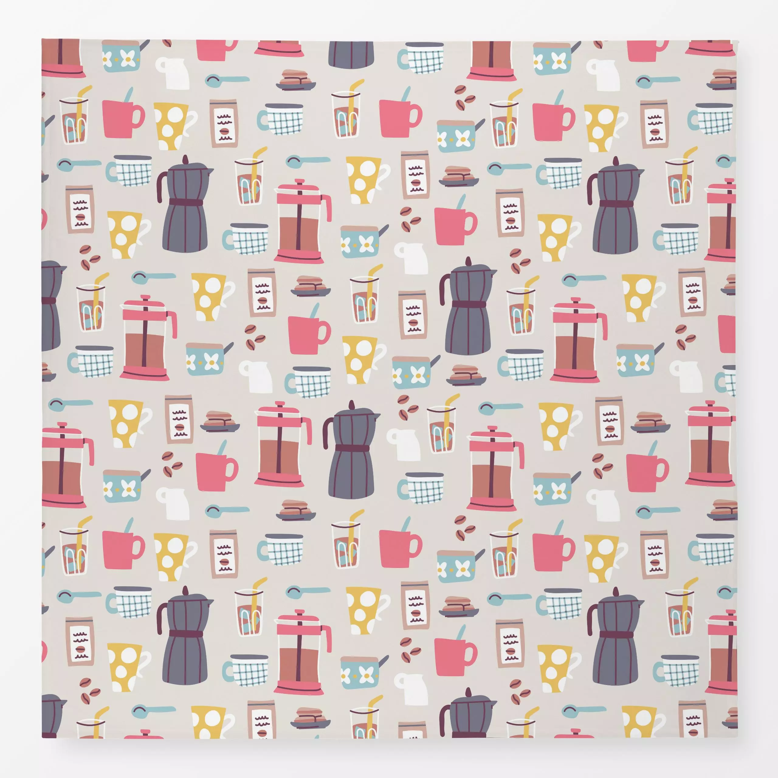 Tischdecke It's Coffee O'Clock - Küche, Essen & Trinken - von „Sara Maese"; Kaffee, pattern, Coffee, coffeelover, mug