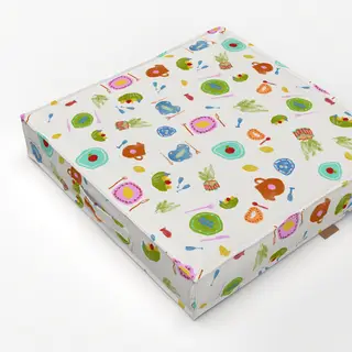 Bodenkissen Tischszene Pattern