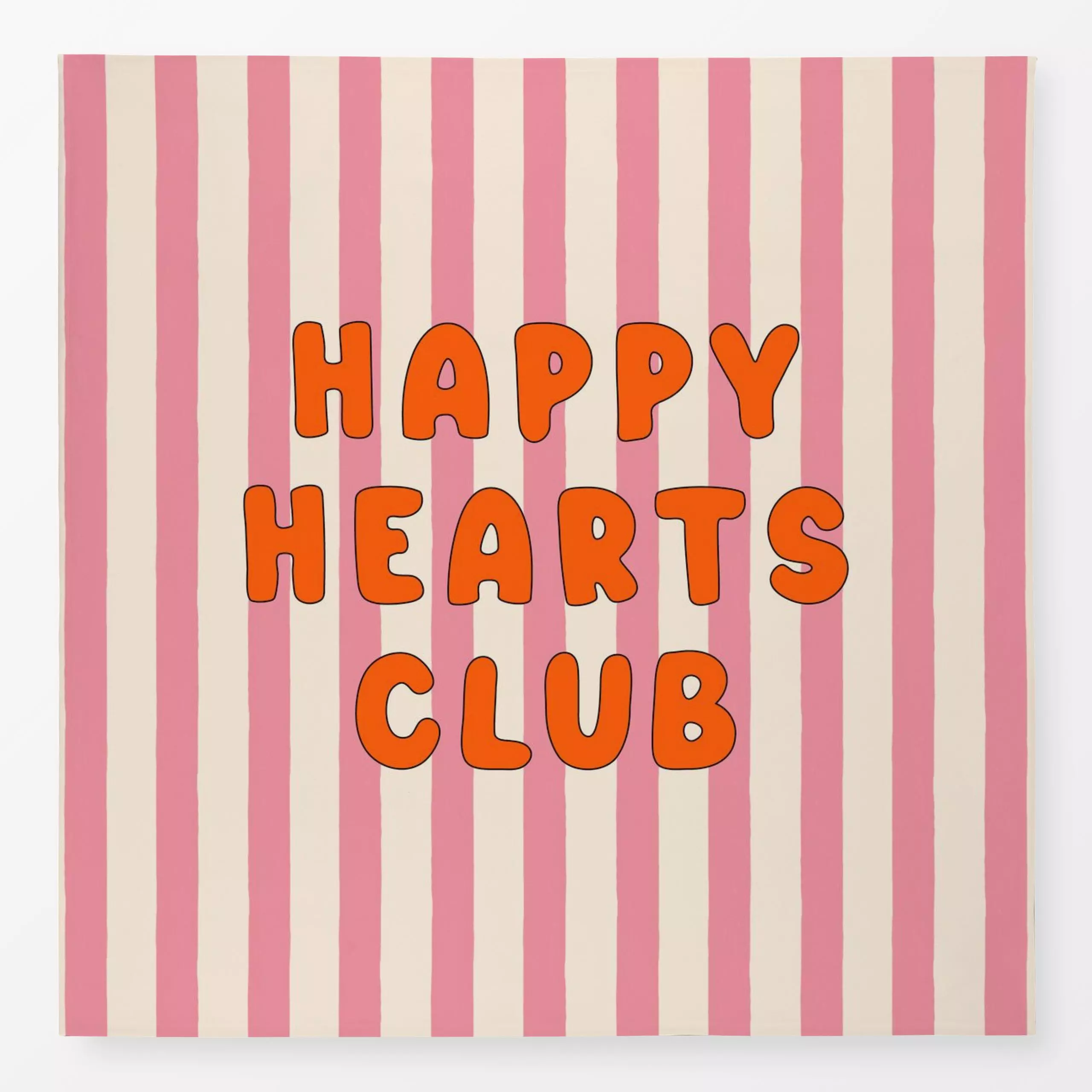Tischdecke Happy Hearts Club, Spruch, fürs Kinderzimmer, von Maren Gross