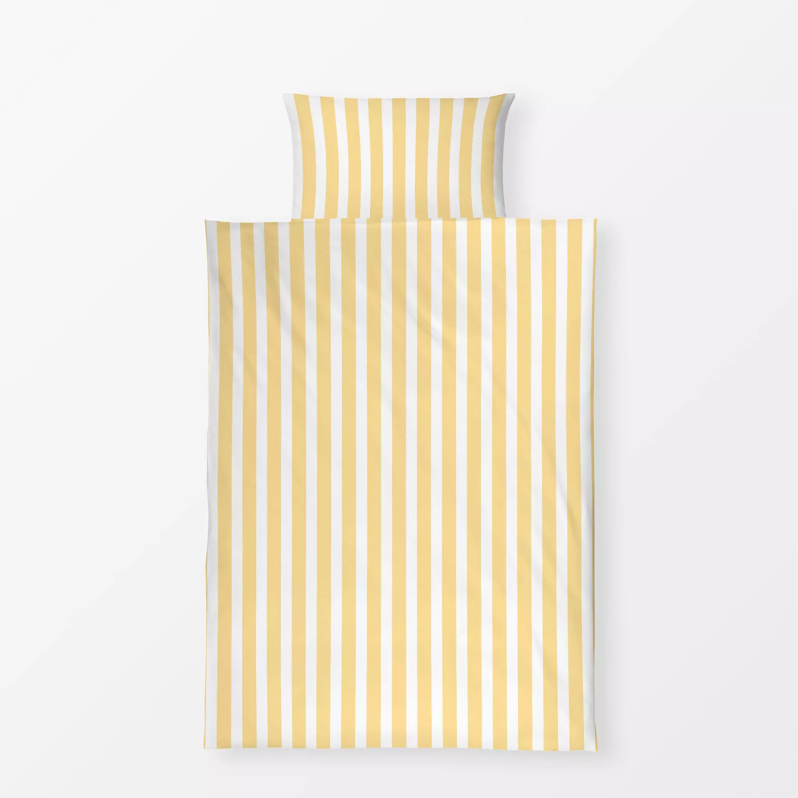 Bettwäsche Streifen Weiß Gelb - Sommer, Symbole & Muster - von „Jana Moßmann"; Streifen, Strand, Streifenmuster, spass, enjo...