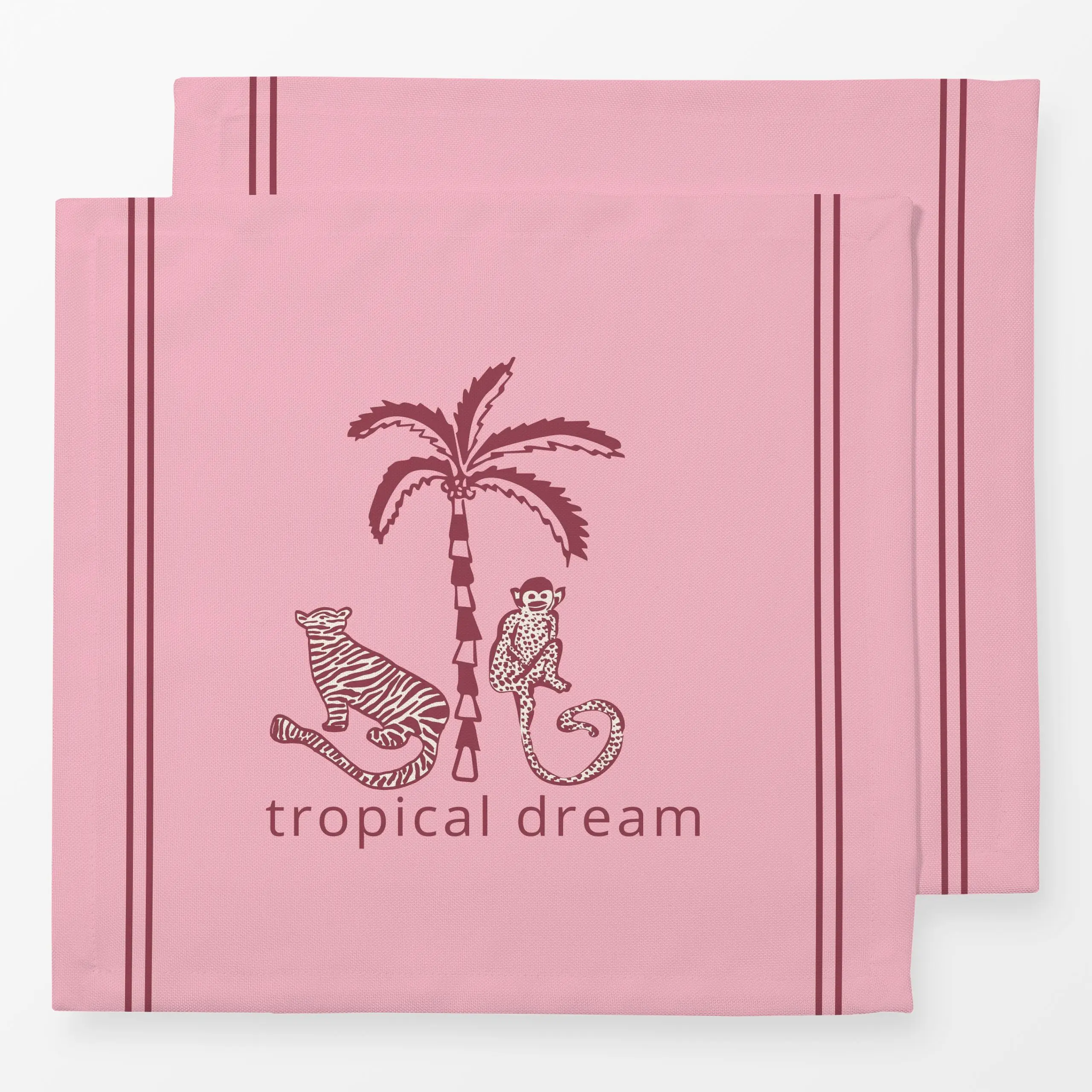 Servietten Tropical Dream rosa - Tiere, Pflanzen & Botanik, Safari & Dschungel - von „Patries Elisabeth"; rosa, tropisch, tr...