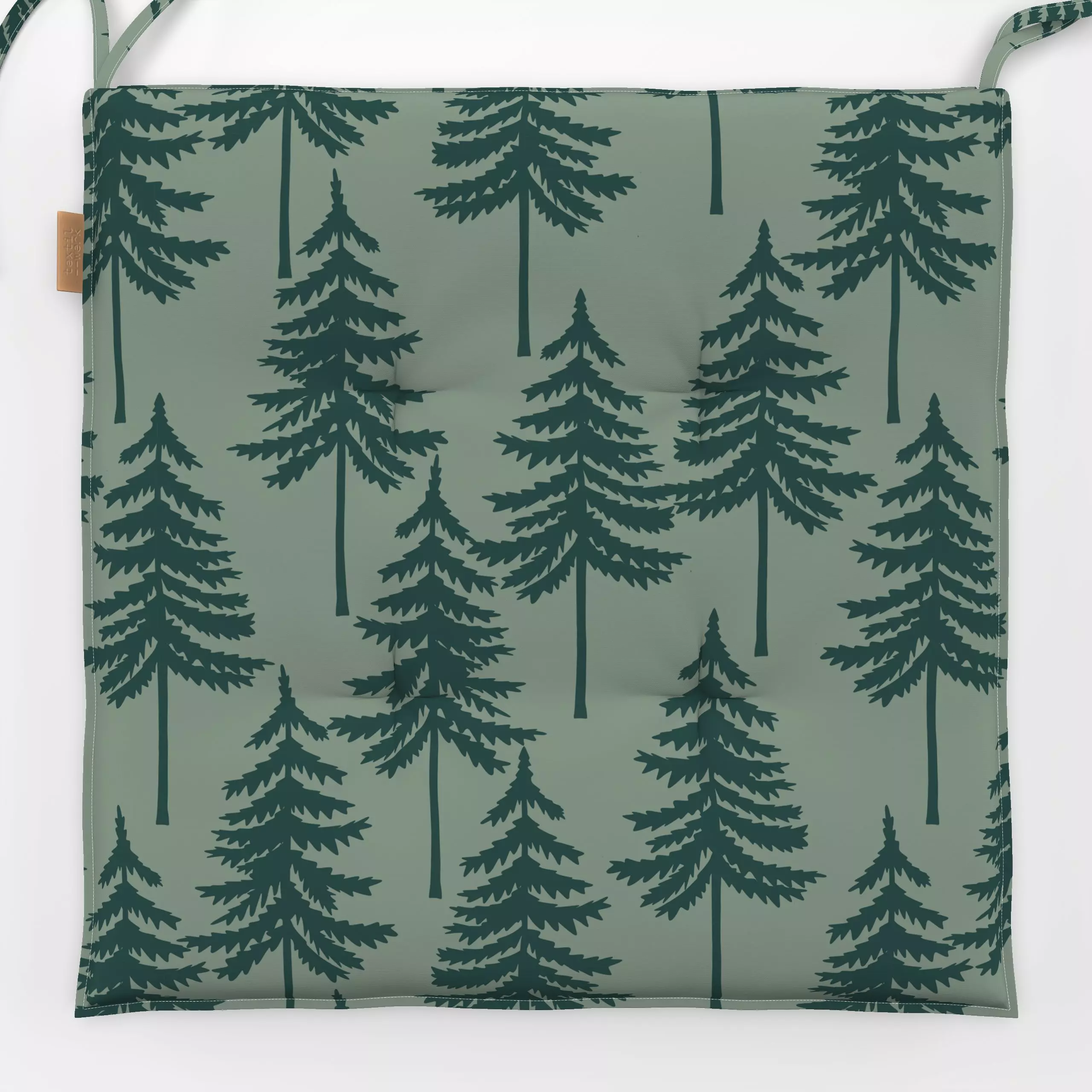 Sitzkissen Winterwald Weihnachten grün - Weihnachten, Pflanzen & Botanik - von „Studio Kesse"; Bäume, Tanne, Wald, Tannenbau...