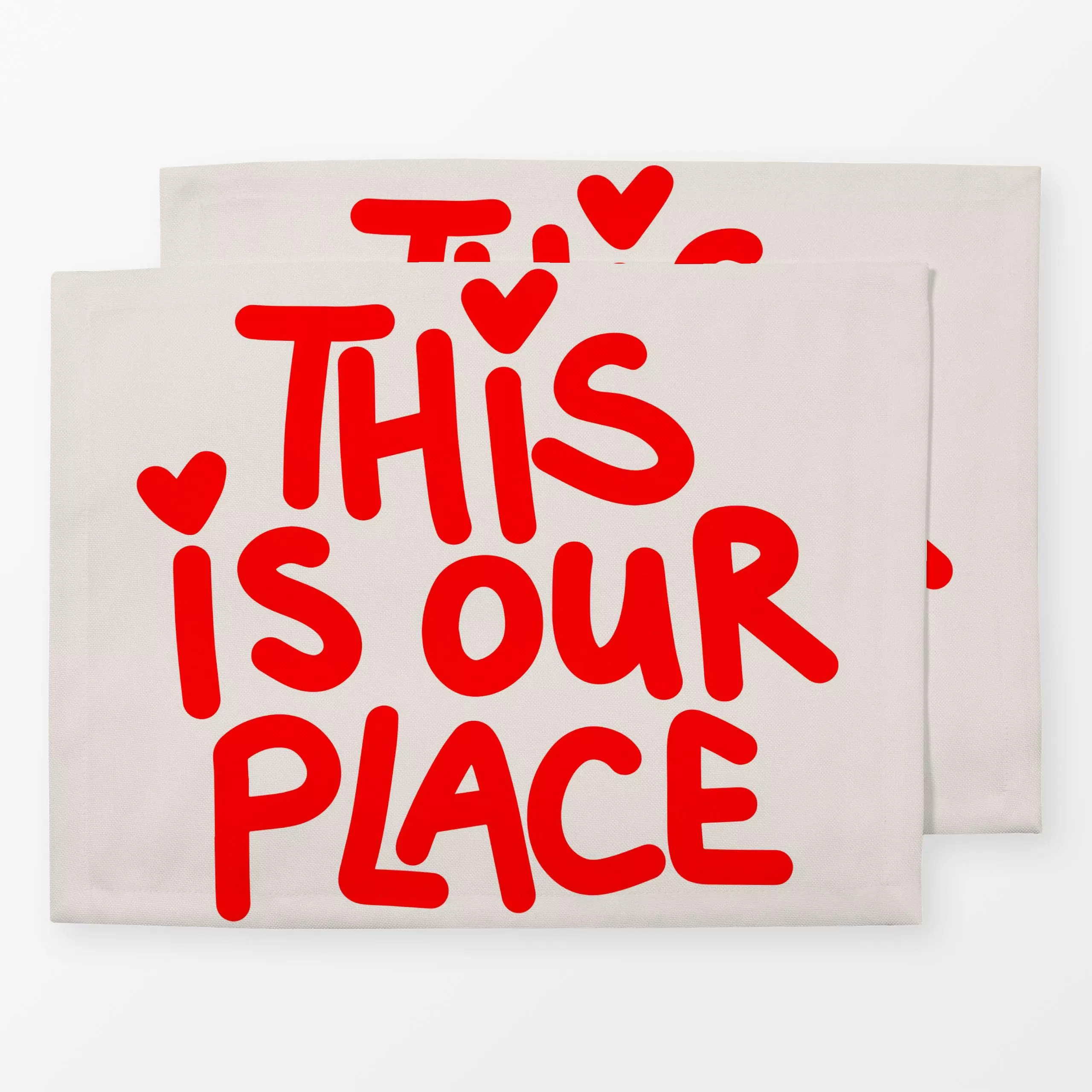 Tischset This is our Place Rot, Sommer, von textilwerk