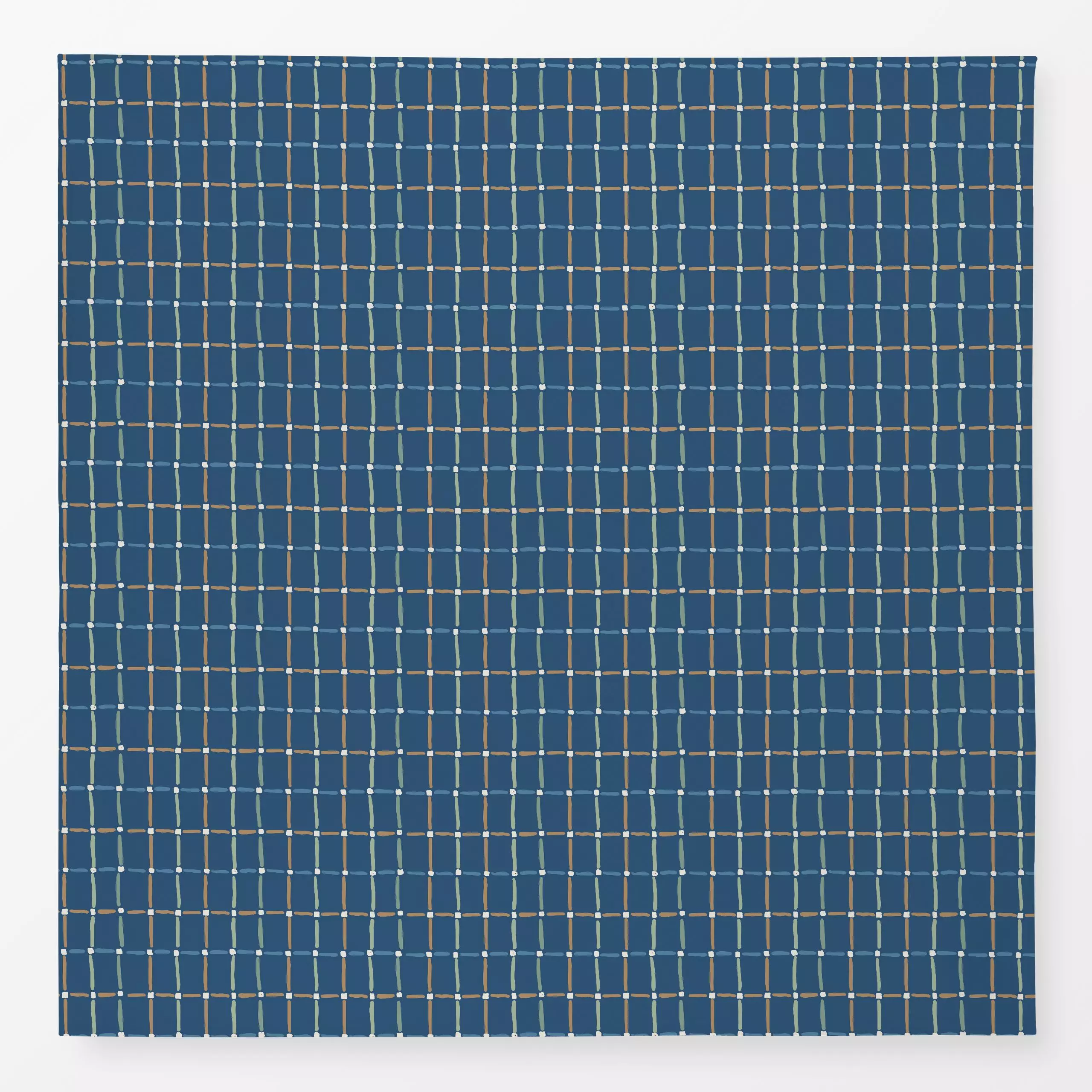 Tischdecke Herbst Karo blau - Symbole & Muster - von „Katrin Graff"; Cozy, Karo, Junge, Herbstdeko, kariert, dunkelblau, Jun...