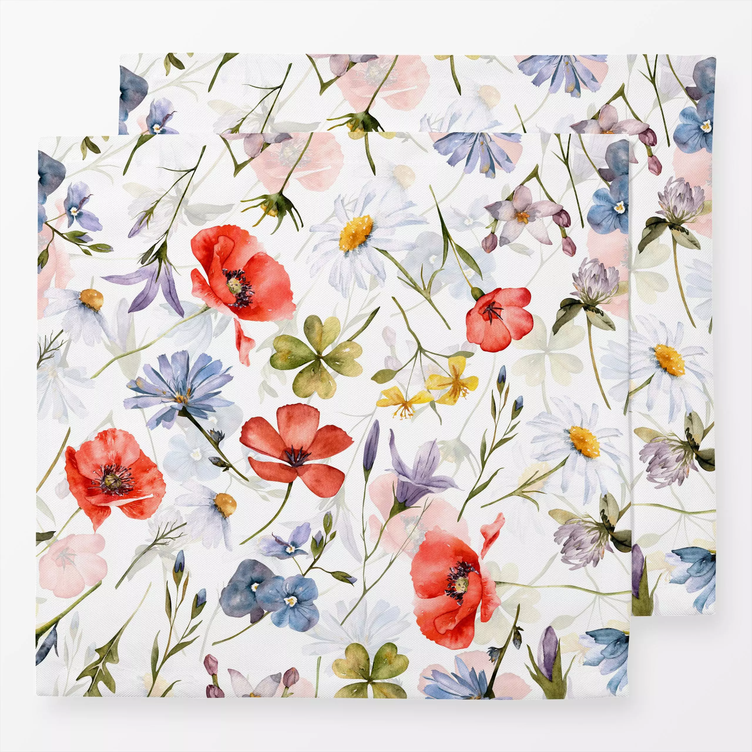 Servietten Sommer Blumen Wiese - Blumen & Florales, Sommer - von „Uta Naumann"; Muster, Wasserfarben, skandinavisch, Blumen,...