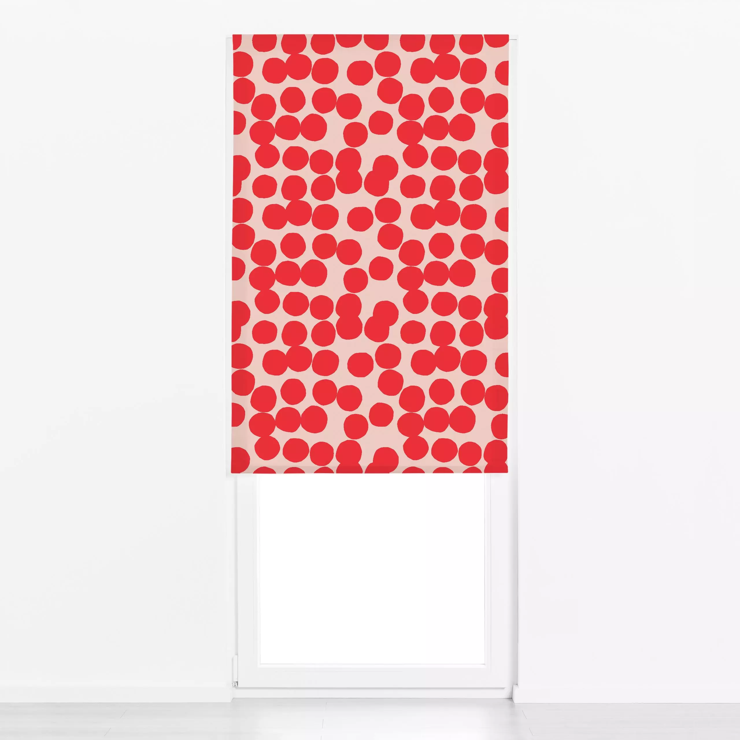 Raffrollo Dots Collage - Weihnachten, Symbole & Muster - von „Julia Schumacher"; Kreise, Dots, Baubles, pilze, colorful, chr...