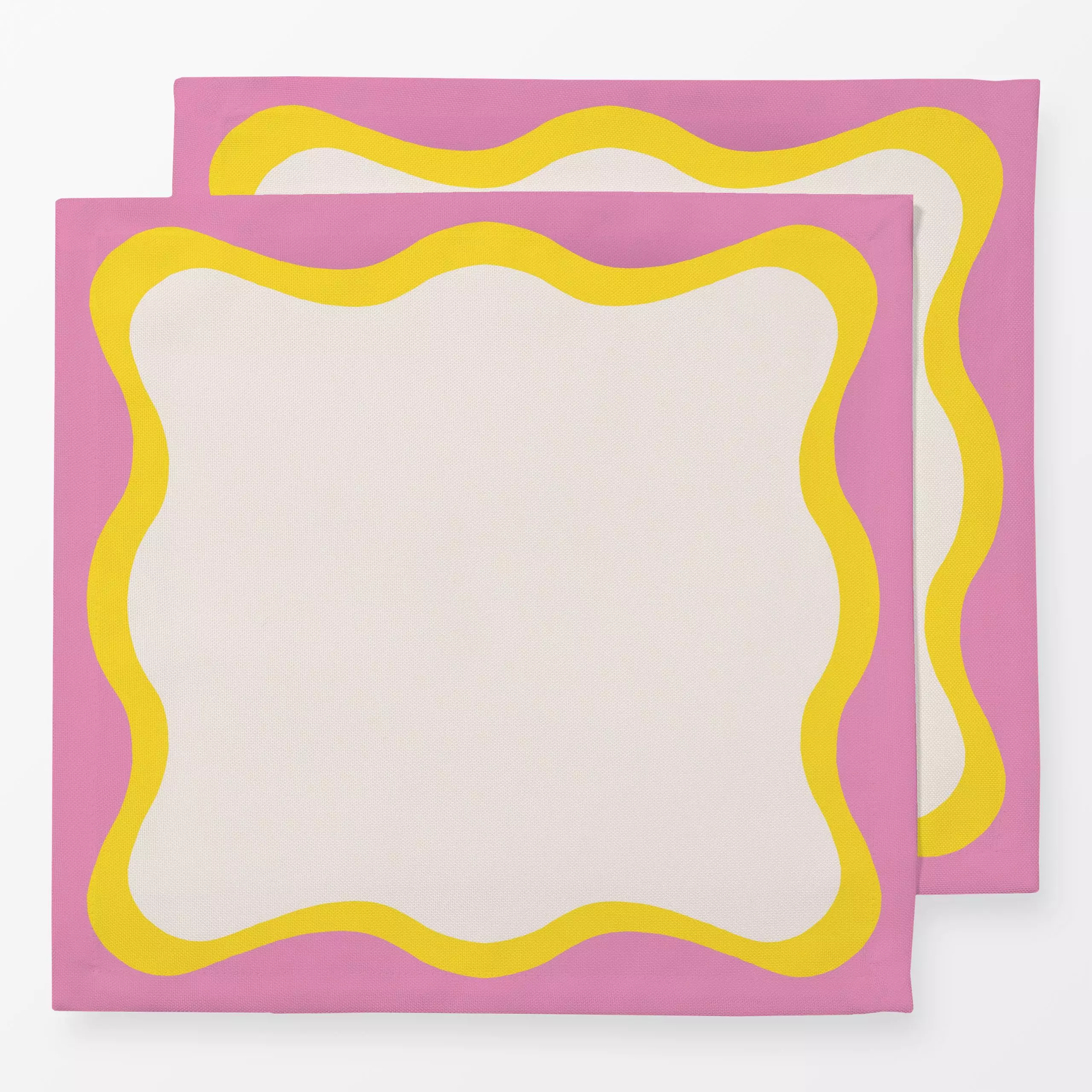 Servietten Welle Gelb Pink - Symbole & Muster - von „Sophie Augustin Illustration"; Gardinen, modern, grafisch, Welle, Essti...