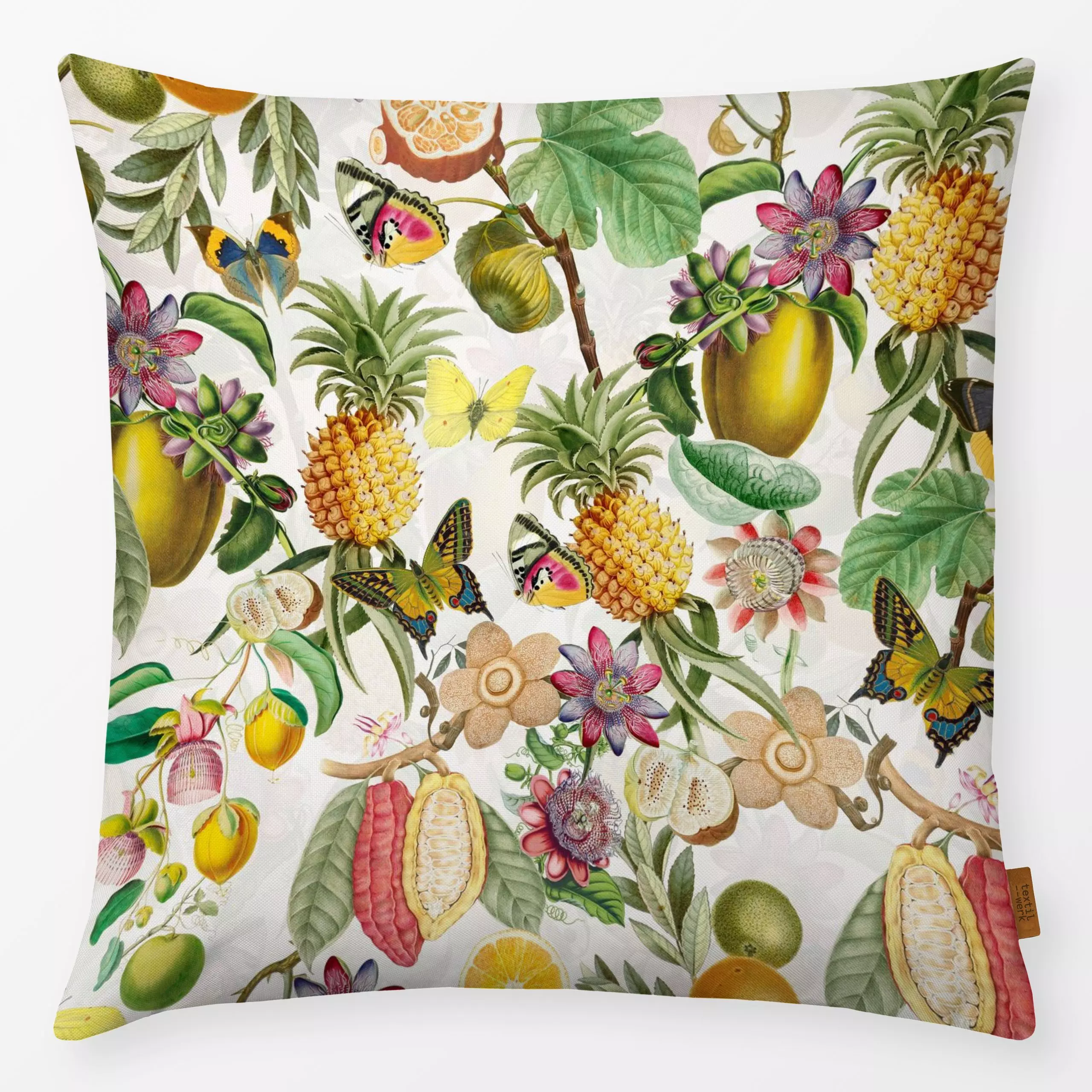 Kissen Tropischer Jungle Garten 8 - Blumen & Florales, Sommer, Pflanzen & Botanik - von „Uta Naumann"; boho, Garten, Schmett...