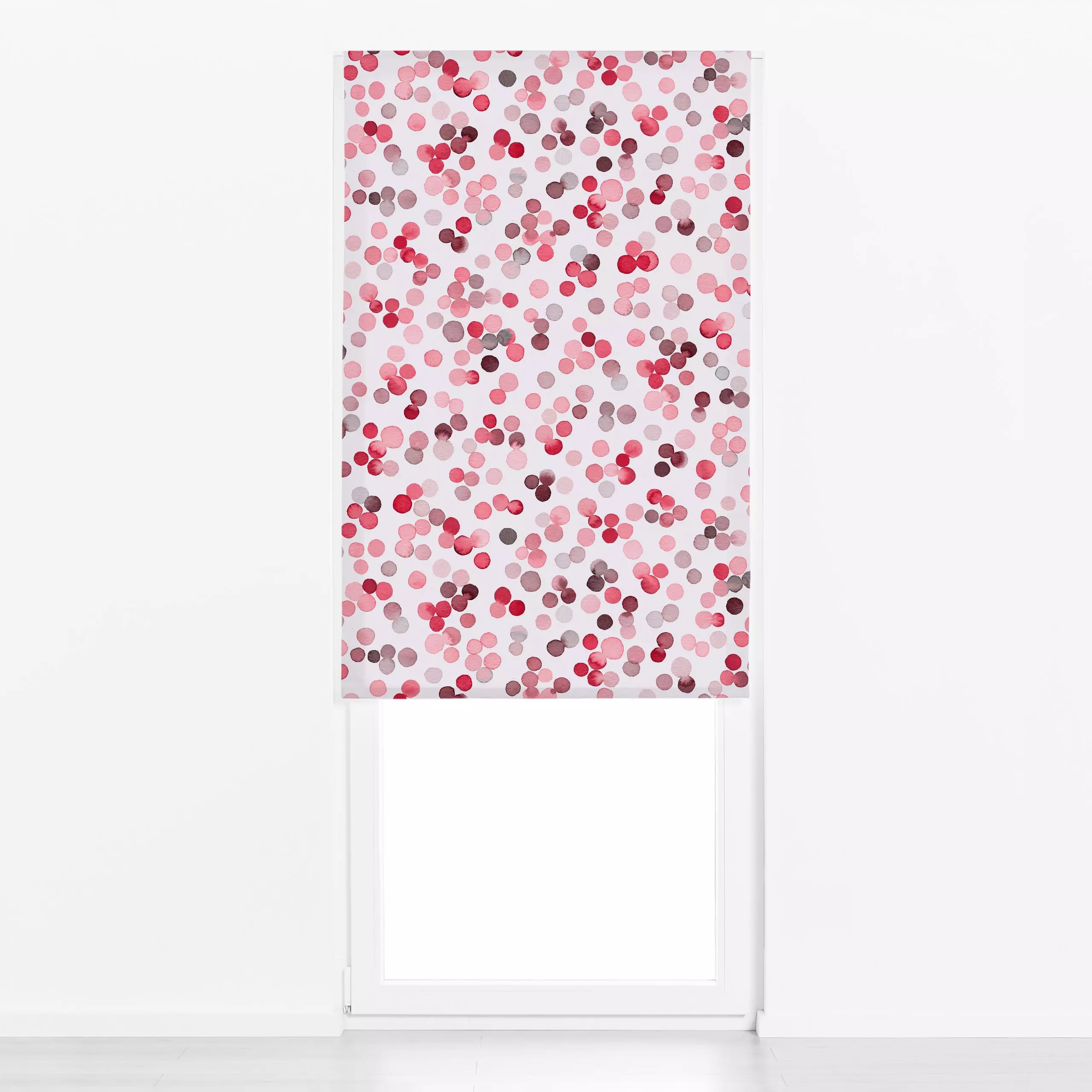 Raffrollo Romantik Confetti Dots Red - Frühling, Liebe, Romantik & Pride, Symbole & Muster - von „Ninola Design "; Aquarell,...