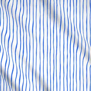 Meterware Malerischer Streifen dünn blau