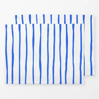 Tischset Malerischer Streifen dünn blau