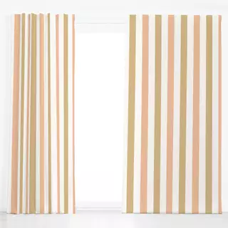 Dekovorhang Warme Gestreifte Eleganz