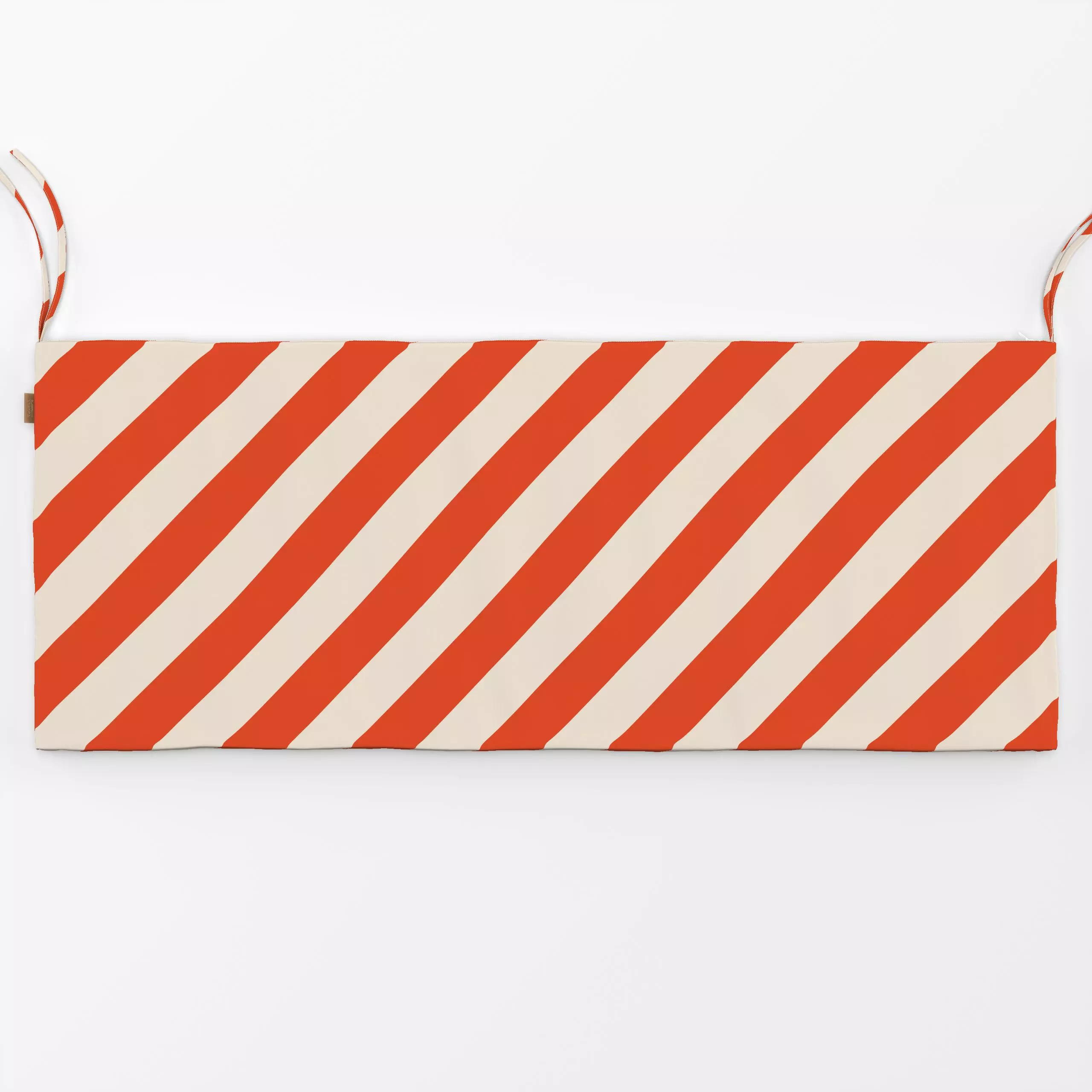Bankauflage Diagonale Streifen Rot & Beige - Symbole & Muster - von „Lisa Jasmin Bauer"; minimal, Linien, abstrakt, Streifen...
