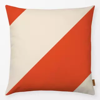 Kissen Diagonale Streifen Rot & Beige