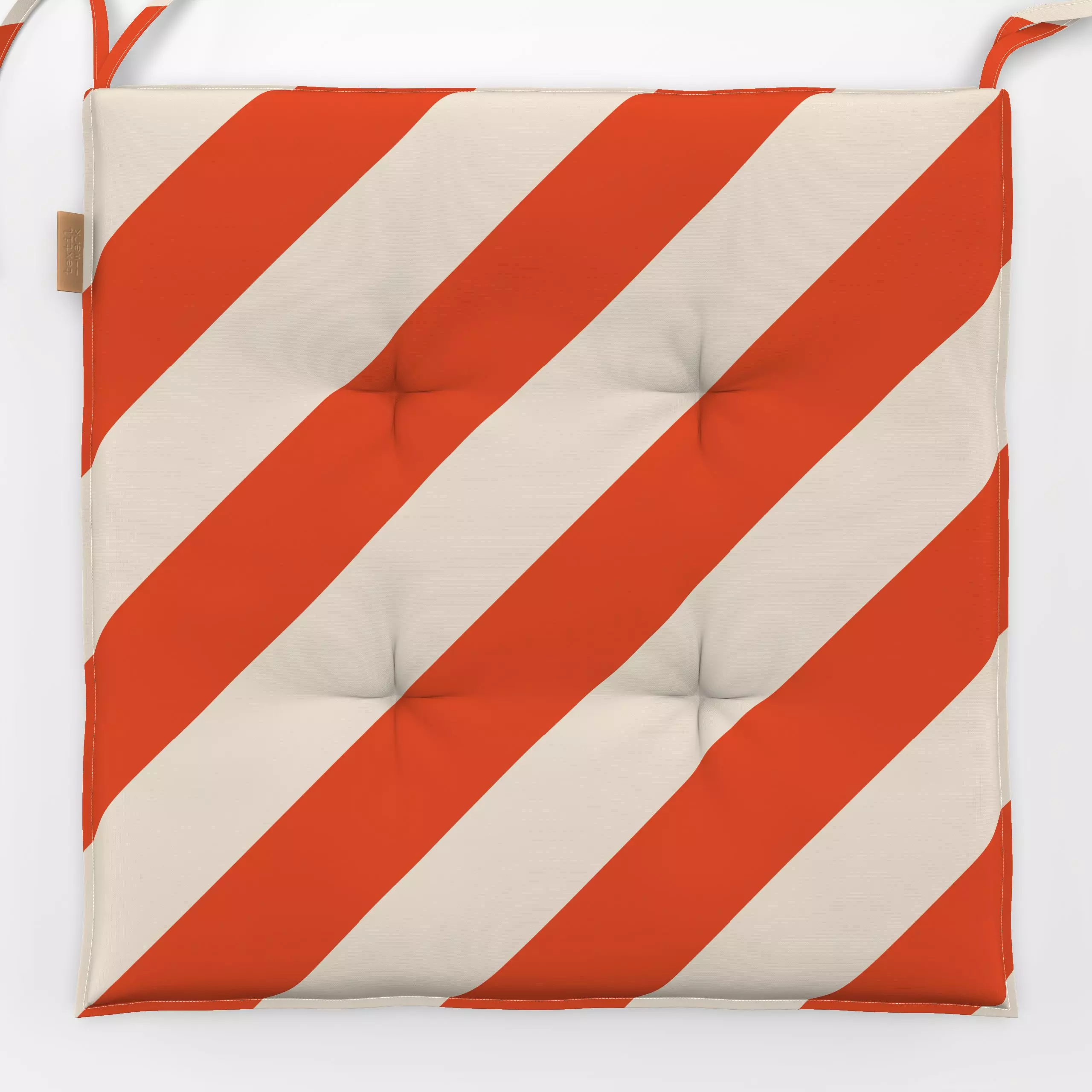 Sitzkissen Diagonale Streifen Rot & Beige - Symbole & Muster - von „Lisa Jasmin Bauer"; minimal, Linien, abstrakt, Streifen,...