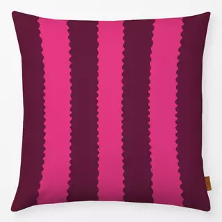 Kissen Wellen Streifen weinrot Pink