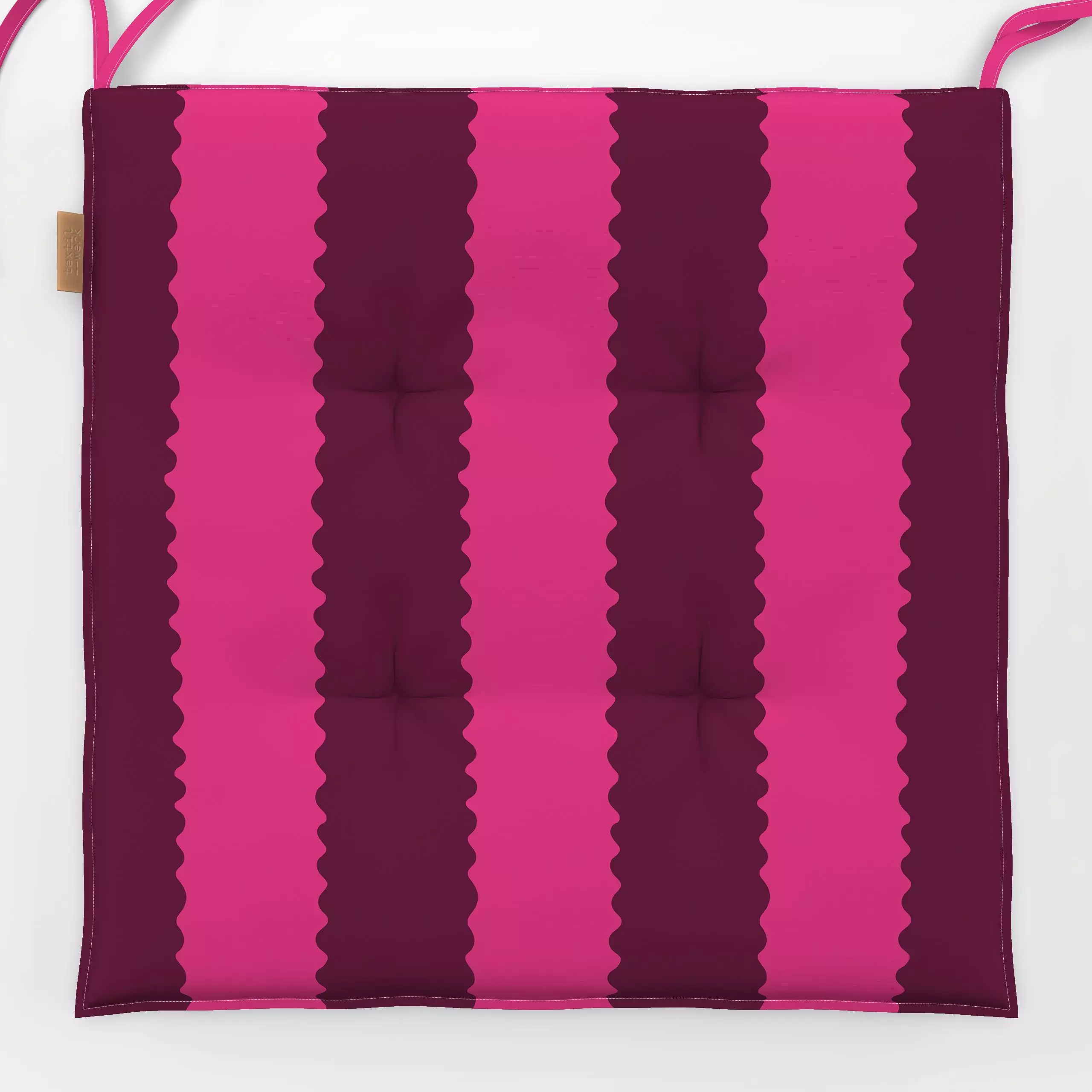 Sitzkissen Wellen Streifen weinrot Pink - Herbst, Winter, Symbole & Muster - von „Studio Kesse"