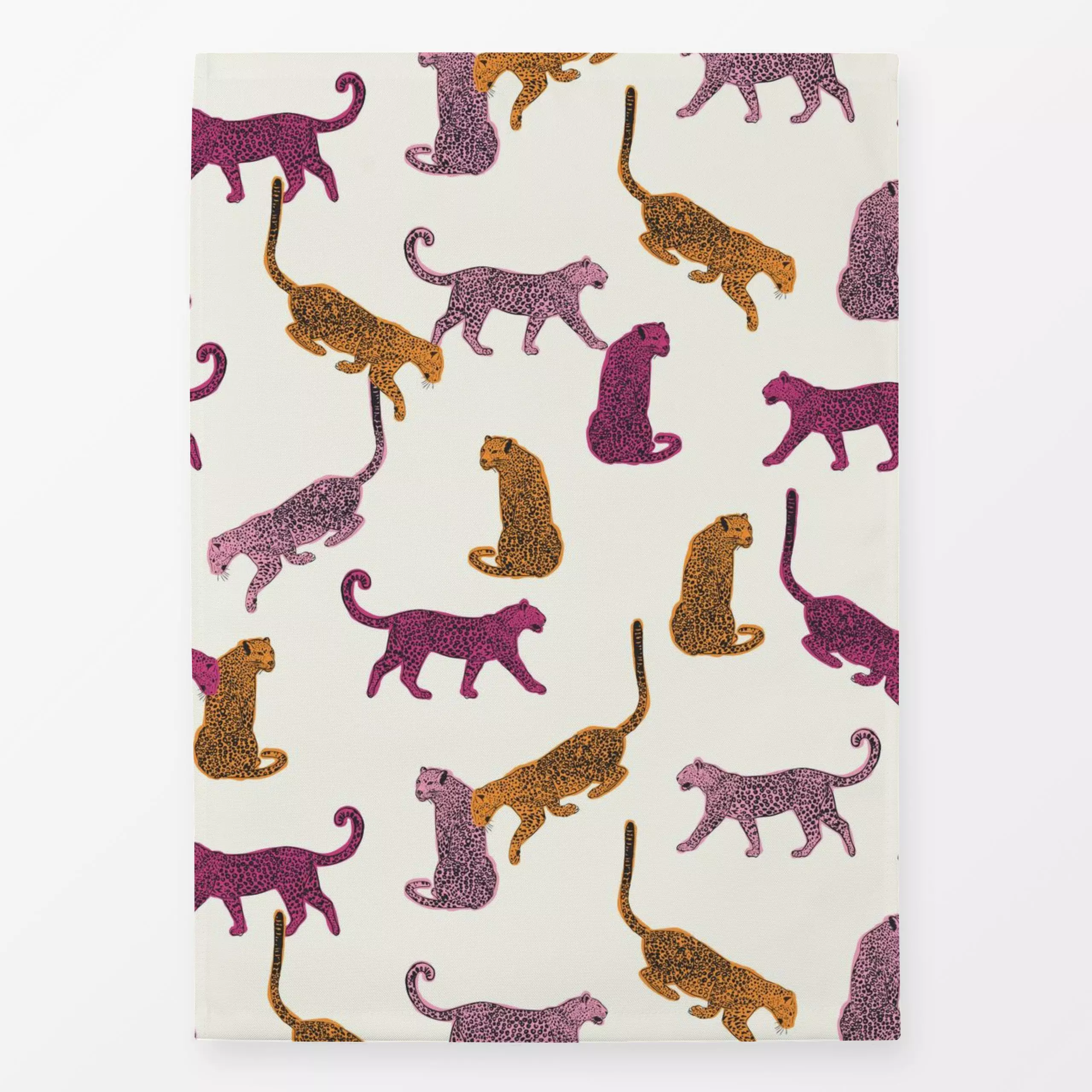 Geschirrtücher Bunte Leoparden - Sommer, Tiere, Symbole & Muster - von „DEINKI Studio"; Wildtiere, Sommer, pink, Leo, Leopar...