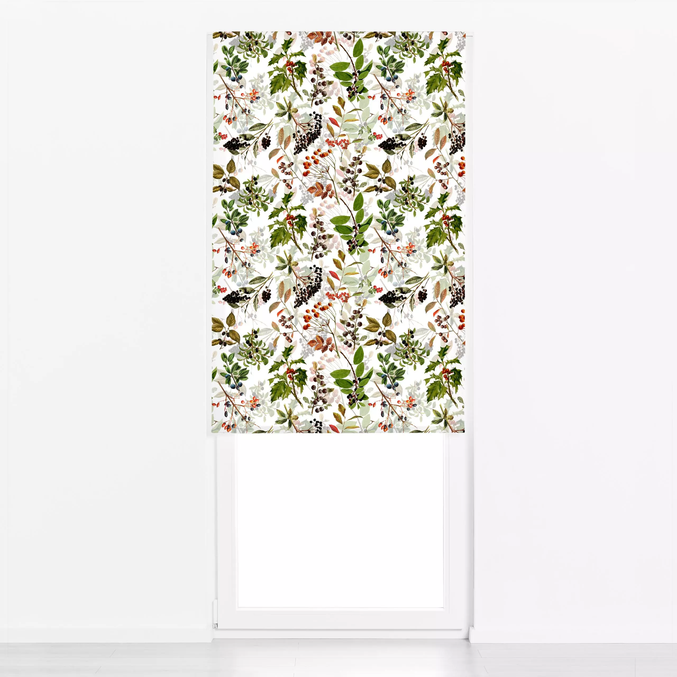 Raffrollo Herbst Blätter und Früchte - Blumen & Florales, Retro & Vintage - von „Uta Naumann"; boho, Natur, Blätter, Garten,...