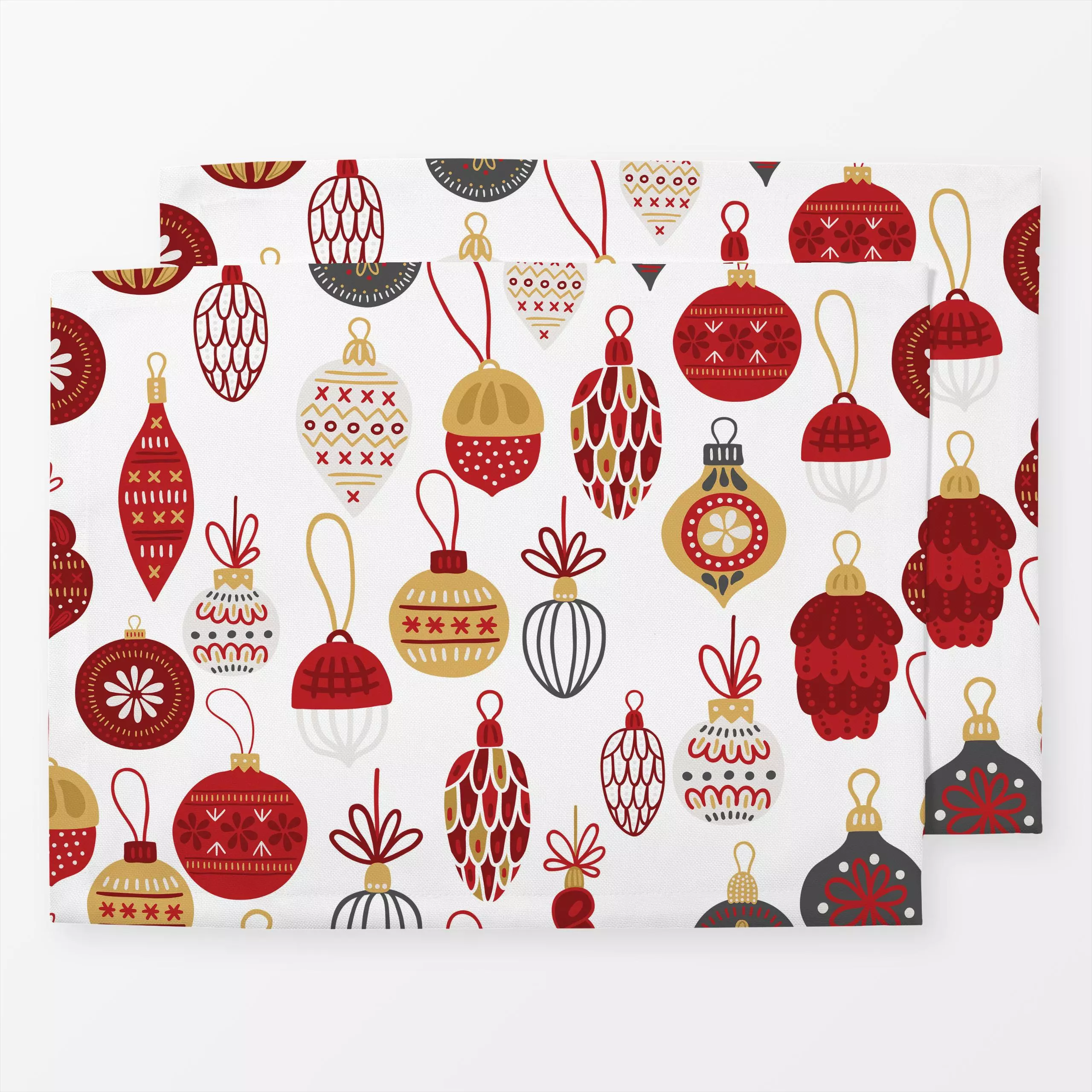 Tischset Weihnachtschmuck - Weihnachten, Winter - von „Uta Naumann"; Muster, skandinavisch, Hygge, Weihnachten, modern, Weih...