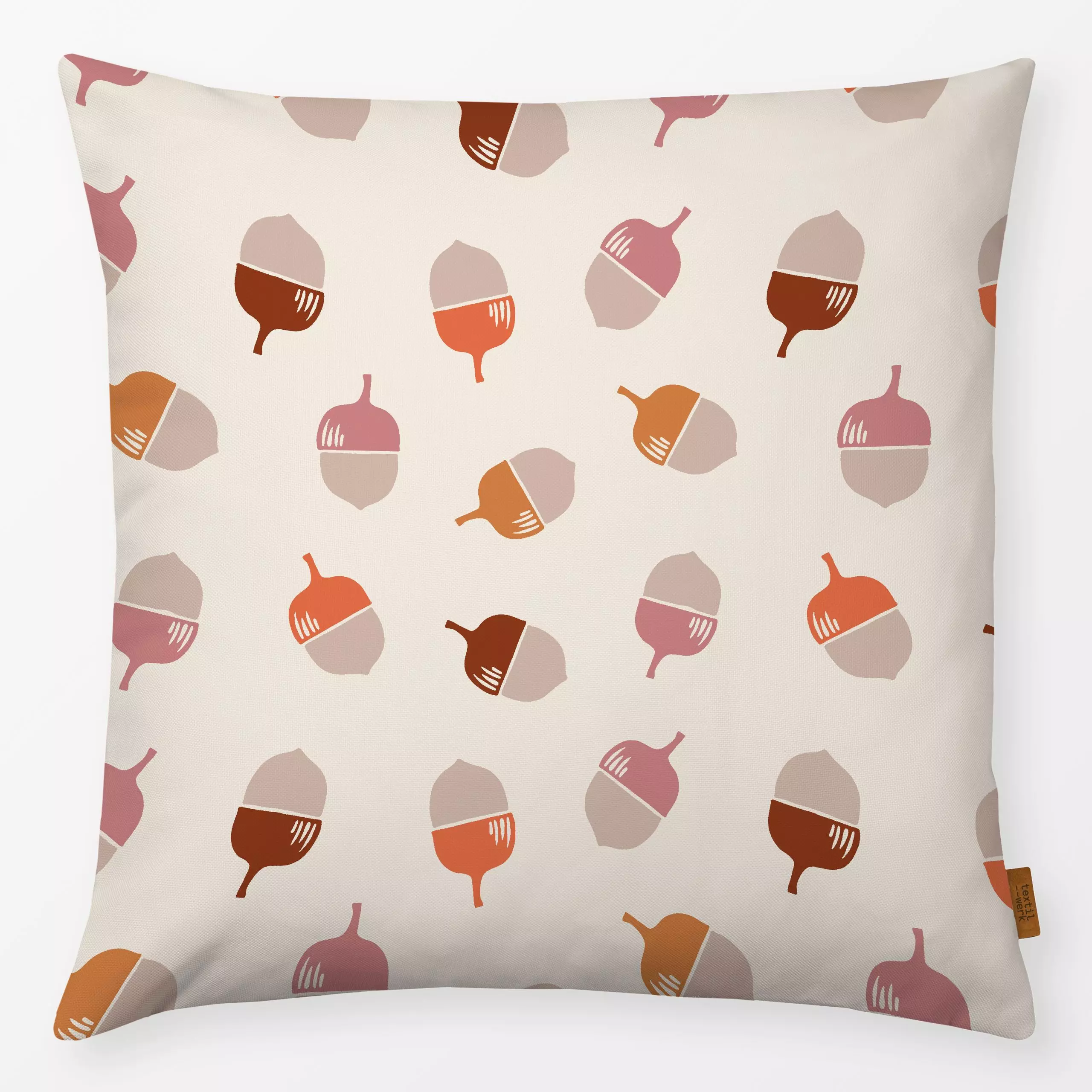 Kissen Eicheln orange rosa - Herbst, Natur & Landschaft - von „Studio Kesse"; Garten, Wald, Winter, Herbst, landhaus, Herbst...