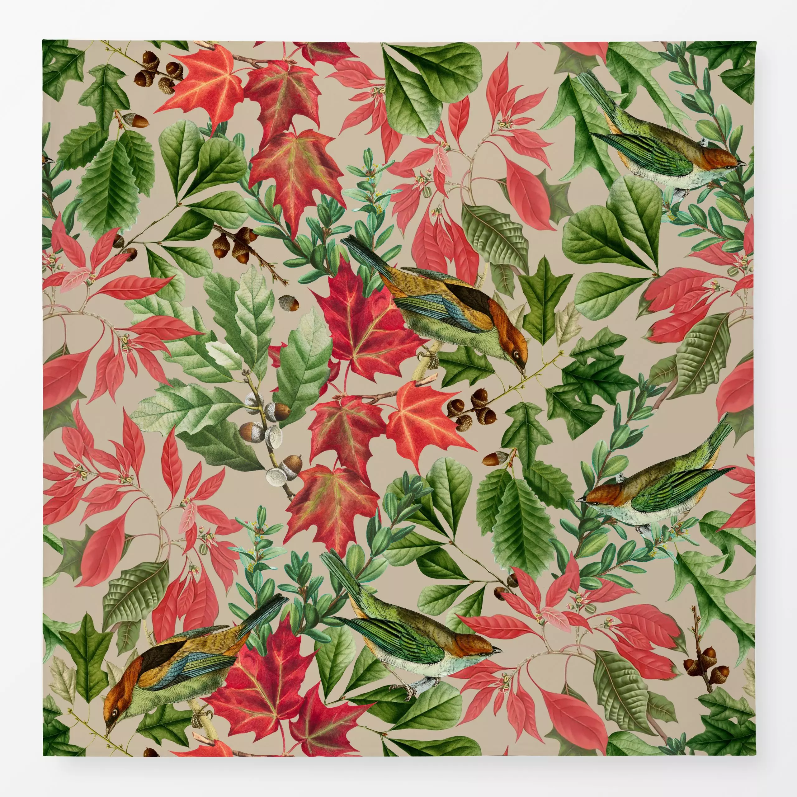 Tischdecke Roter Herbst Sand - Blumen & Florales, Herbst, Tiere - von „Uta Naumann"; Natur, Blätter, Garten, Vogel, vintage,...