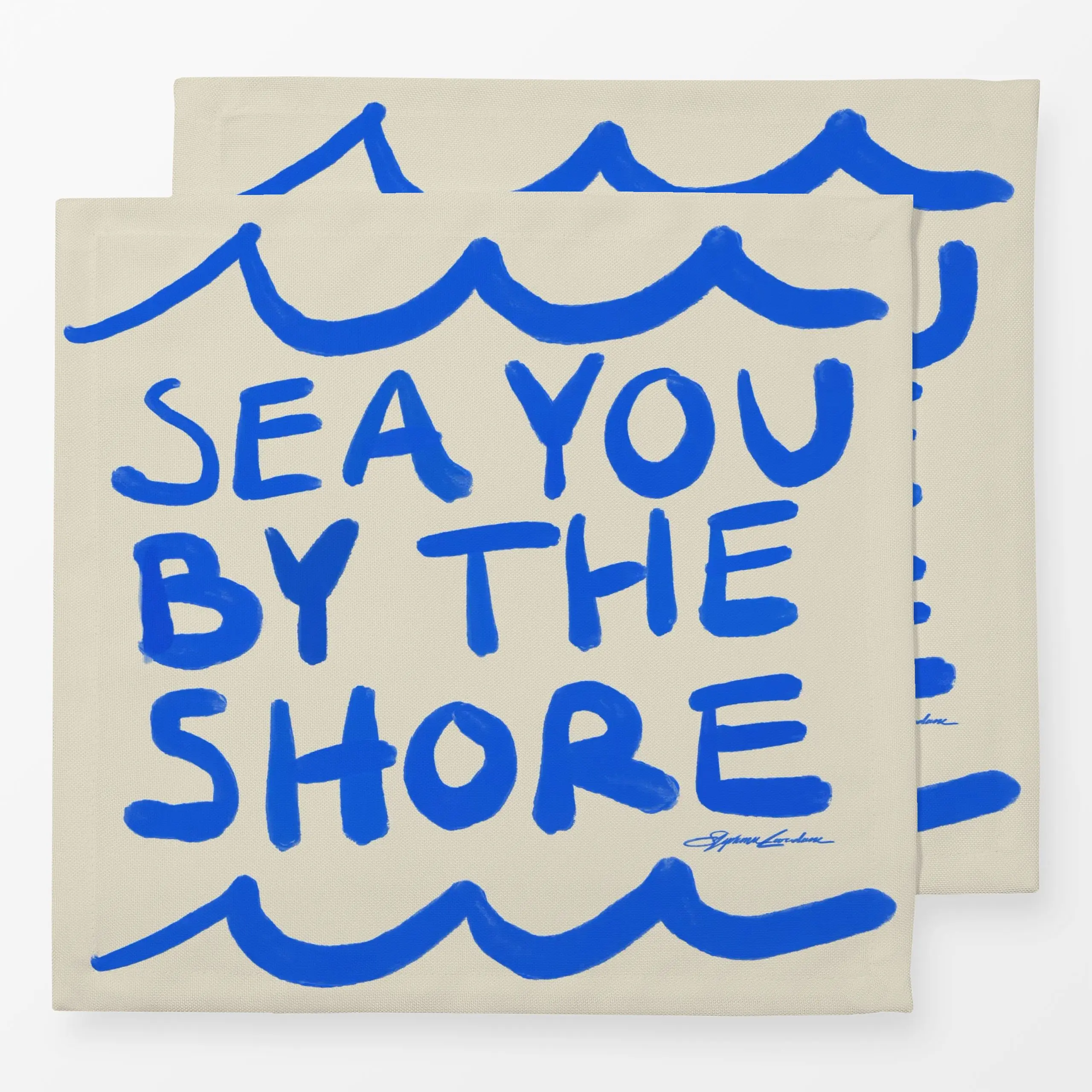 Servietten Sea You By the Shore - Sommer, Sprüche & Schriftzüge - von „KunstbyStephie"; Sand, Love, Sommer, typografie, Hand...
