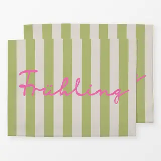 Tischset Frühling Schrift Grün Streifen