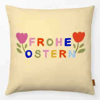 Kissen Frohe Ostern Tulpen Gelb