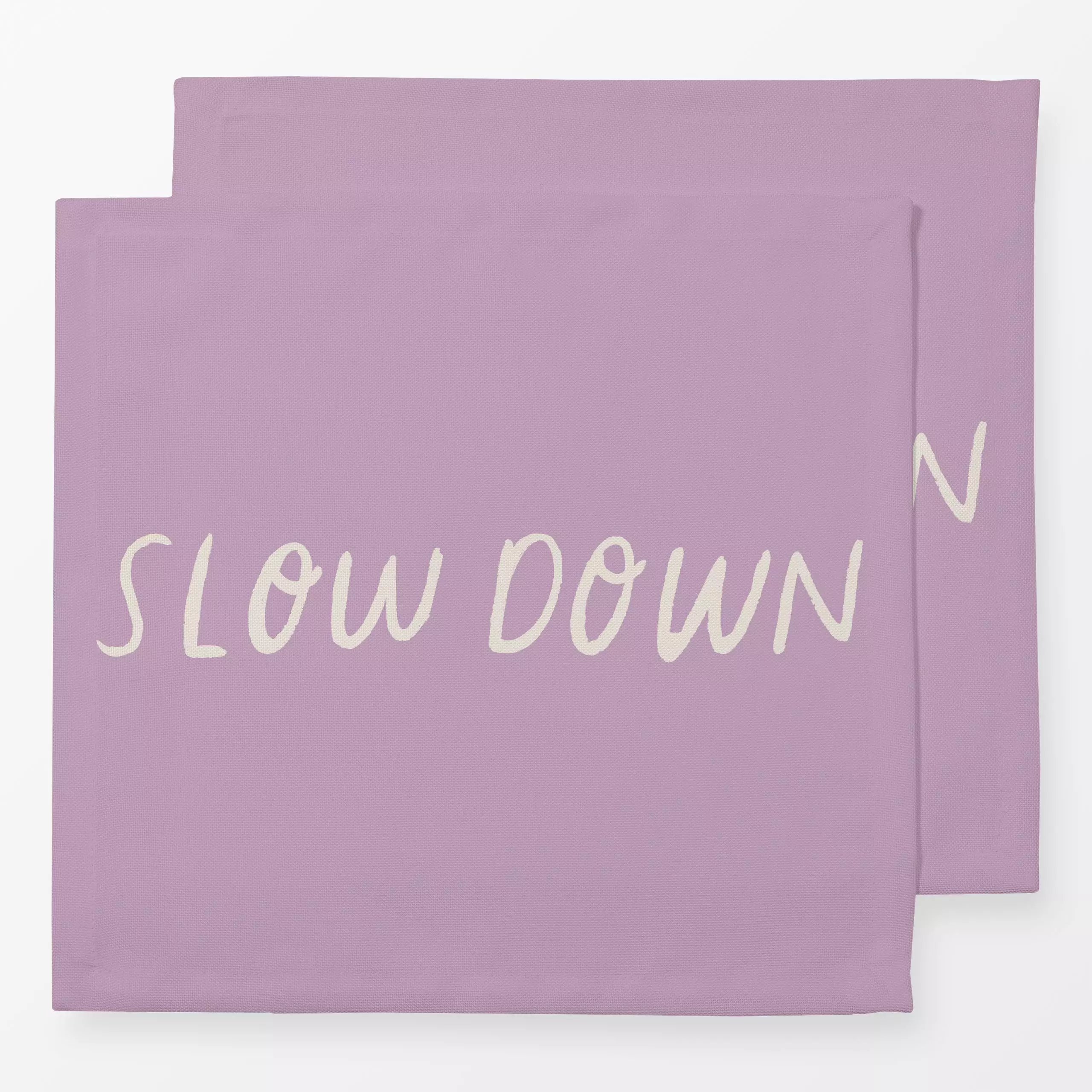 Servietten Slow Down - Frühling, Sommer, Sprüche & Schriftzüge - von „Studio Kesse"; Hygge, Sommer, typografie, Spruchkissen...