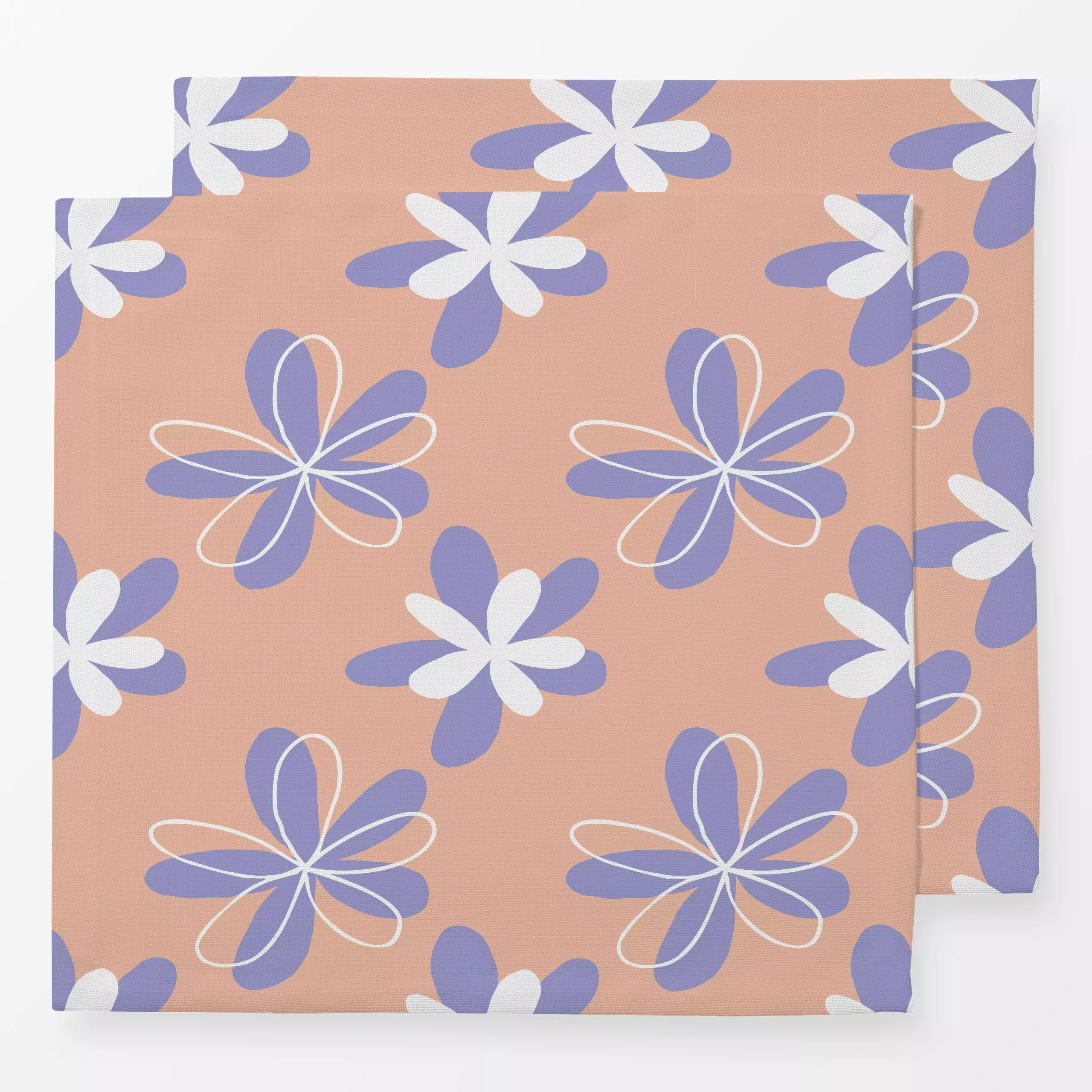 Servietten Bold Flowers 2X - Blumen & Florales, Frühling - von „Studio Memb"; Natur, abstrakt, Blumen, Wildblumen, lila, Pas...