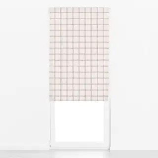 Raffrollo Karo Grid Muster Grün Beige