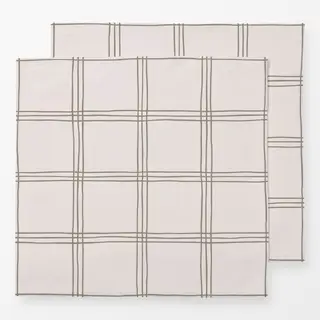 Servietten Karo Grid Muster Grün Beige