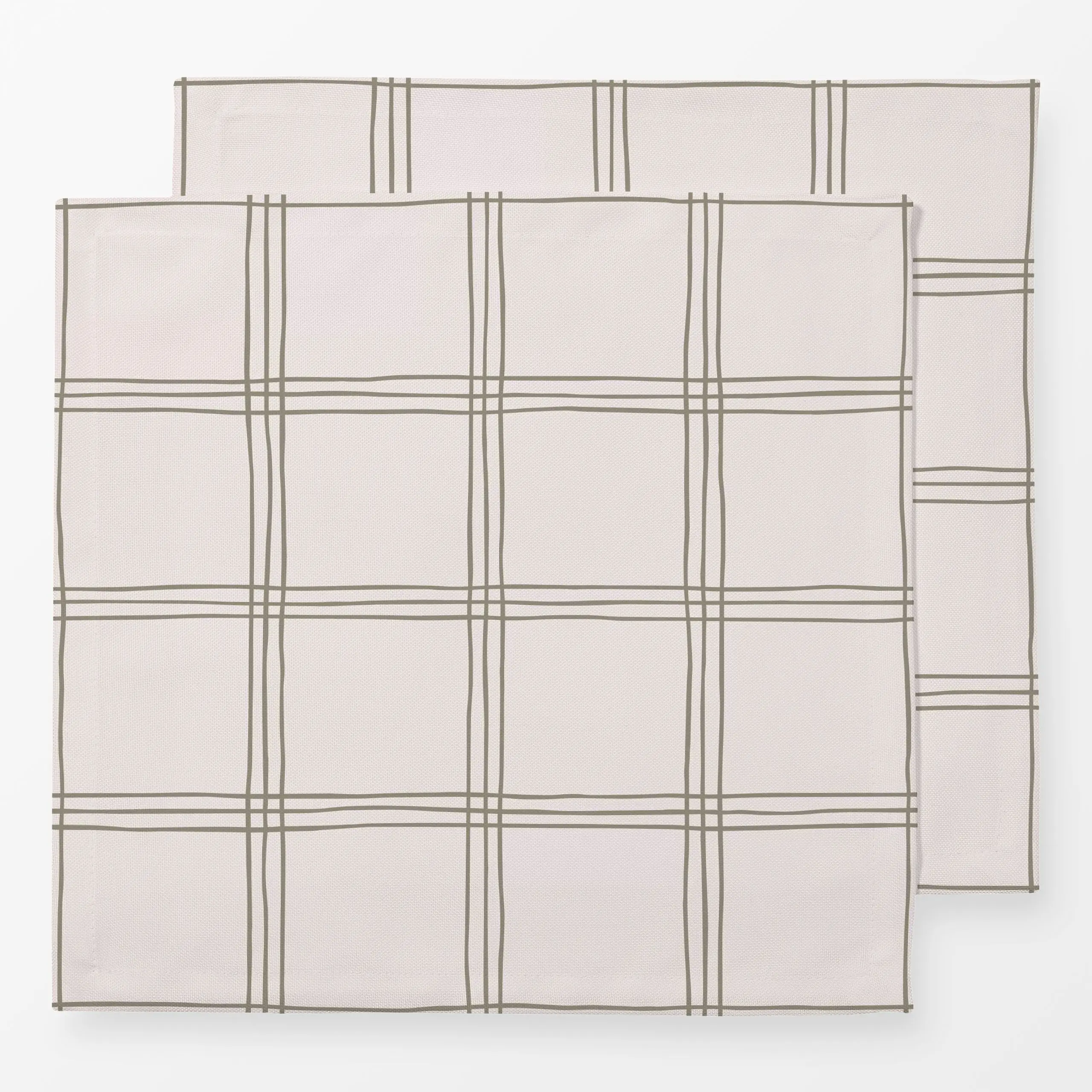 Servietten Karo Grid Muster Grün Beige - Herbst, Symbole & Muster - von „Kathrin Woo"; grid, Karo, landhaus, Herbstdeko, Kar...