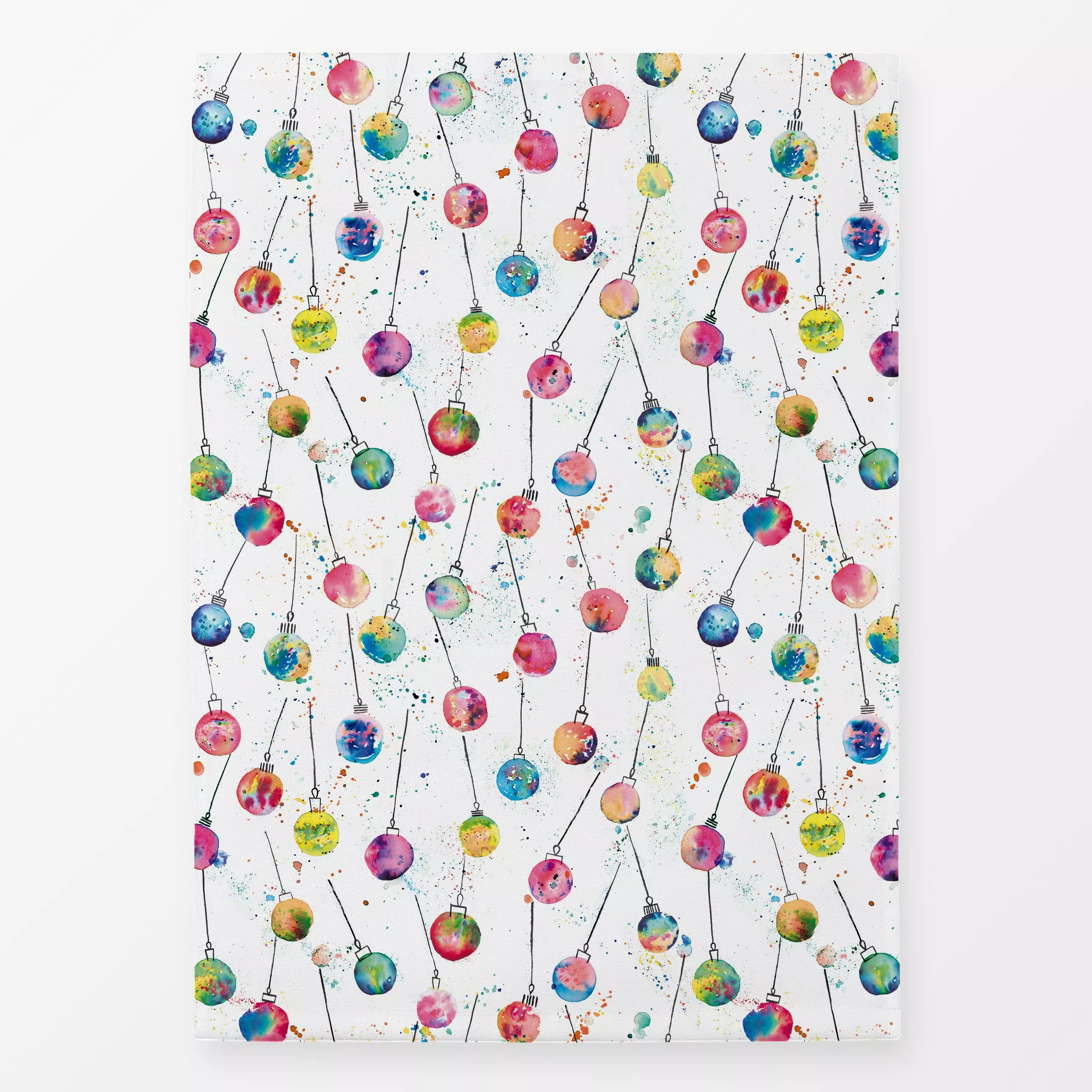 Geschirrtücher Weihnachten Kugeln - Weihnachten, Symbole & Muster - von „Ninola Design "; Aquarell, Gouache, Weihnachtsbaum,...