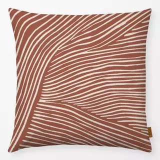 Kissen Terracotta Linocut Stripes