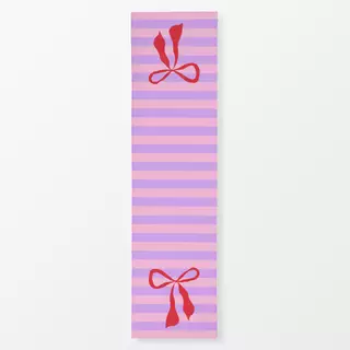 Tischläufer Streifen mit roter Schleife
