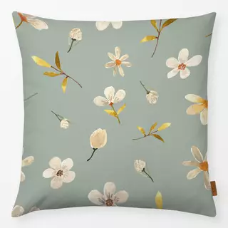 Kissen White Florals-green