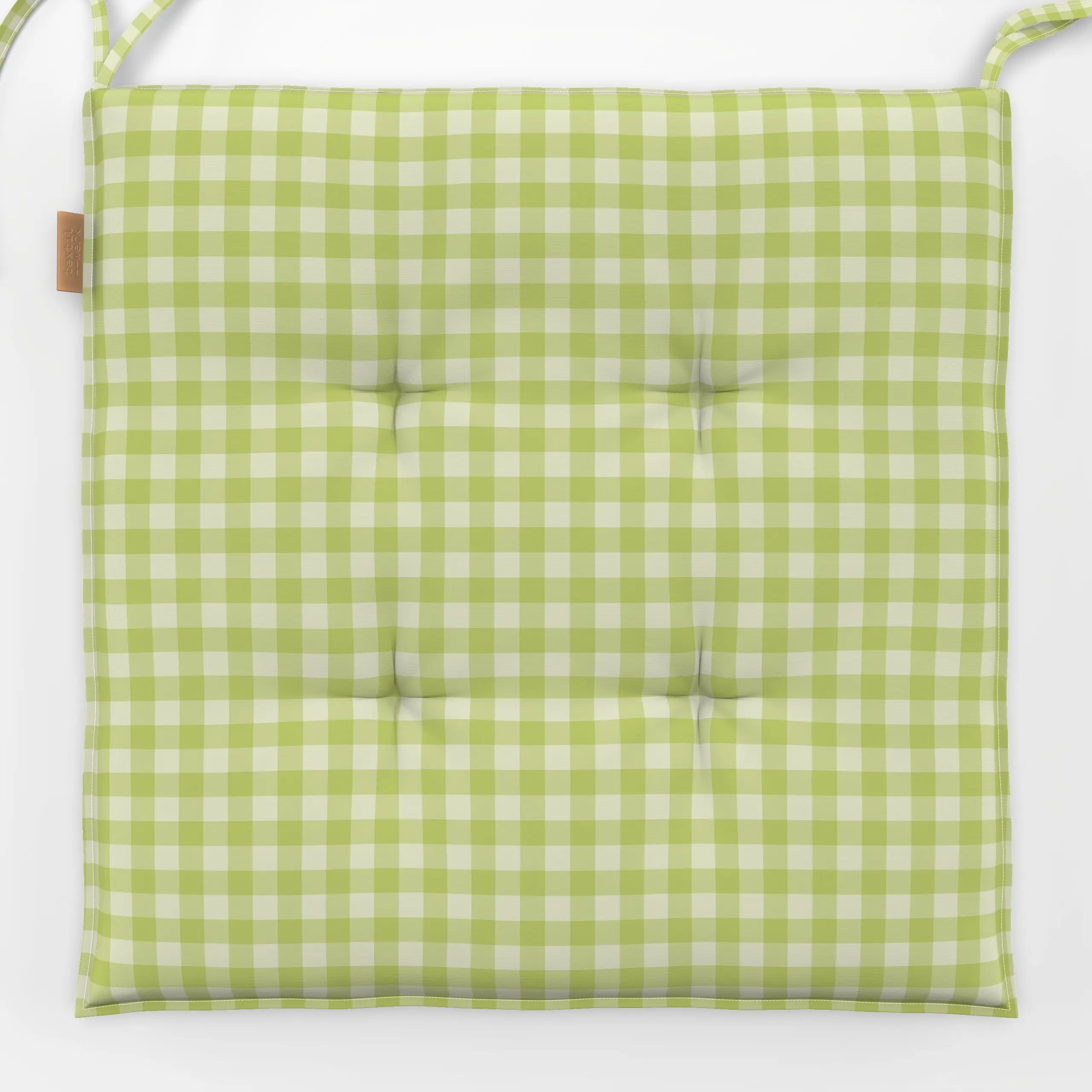 Sitzkissen Ostern Vichy Pastell Grün - Frühling, Symbole & Muster - von „Carolin Vonhoff"; modern, landhaus, minimalistisch,...