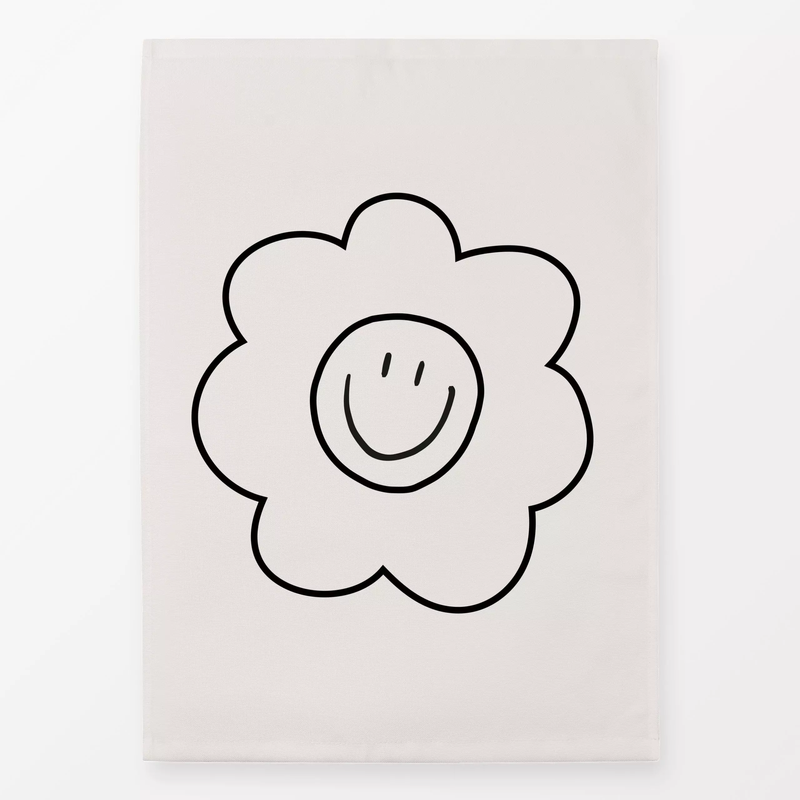 Geschirrtücher Flower Smile Beige - Blumen & Florales - von „Kruth Design"; Kinderzimmer, geschenkidee, Gartendeko, Smiley, ...