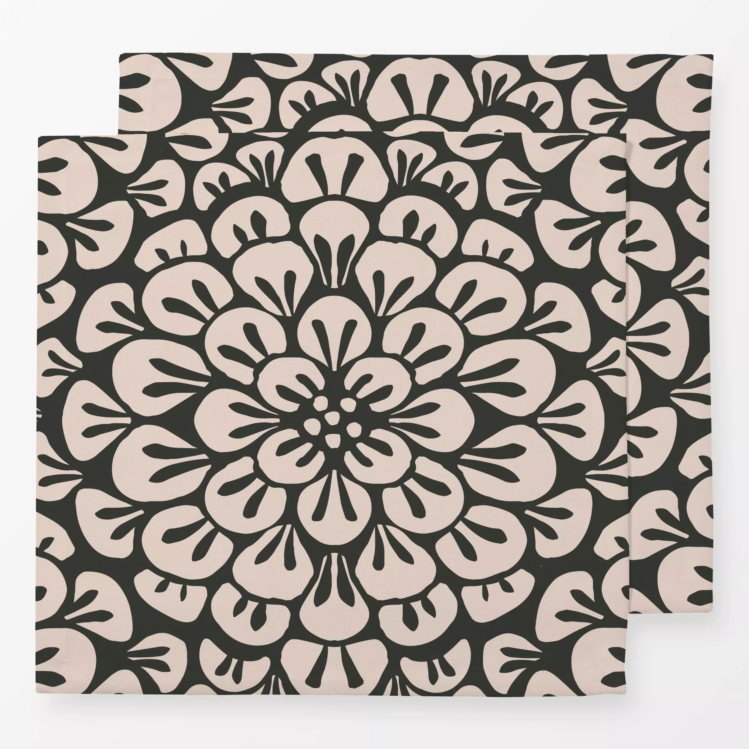Servietten Abstract Autumn Flower - Blumen & Florales, Herbst - von „Vivian Hasenclever"; boho, Blumen, Abstrakt, beige, mod...