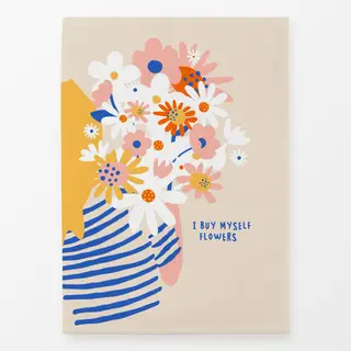 Geschirrtücher I buy myself flowers - beige