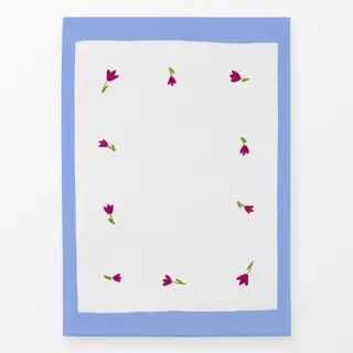 Geschirrtücher Blümchen Rahmen Blau
