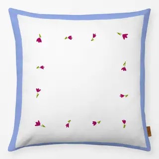 Kissen Blümchen Rahmen Blau