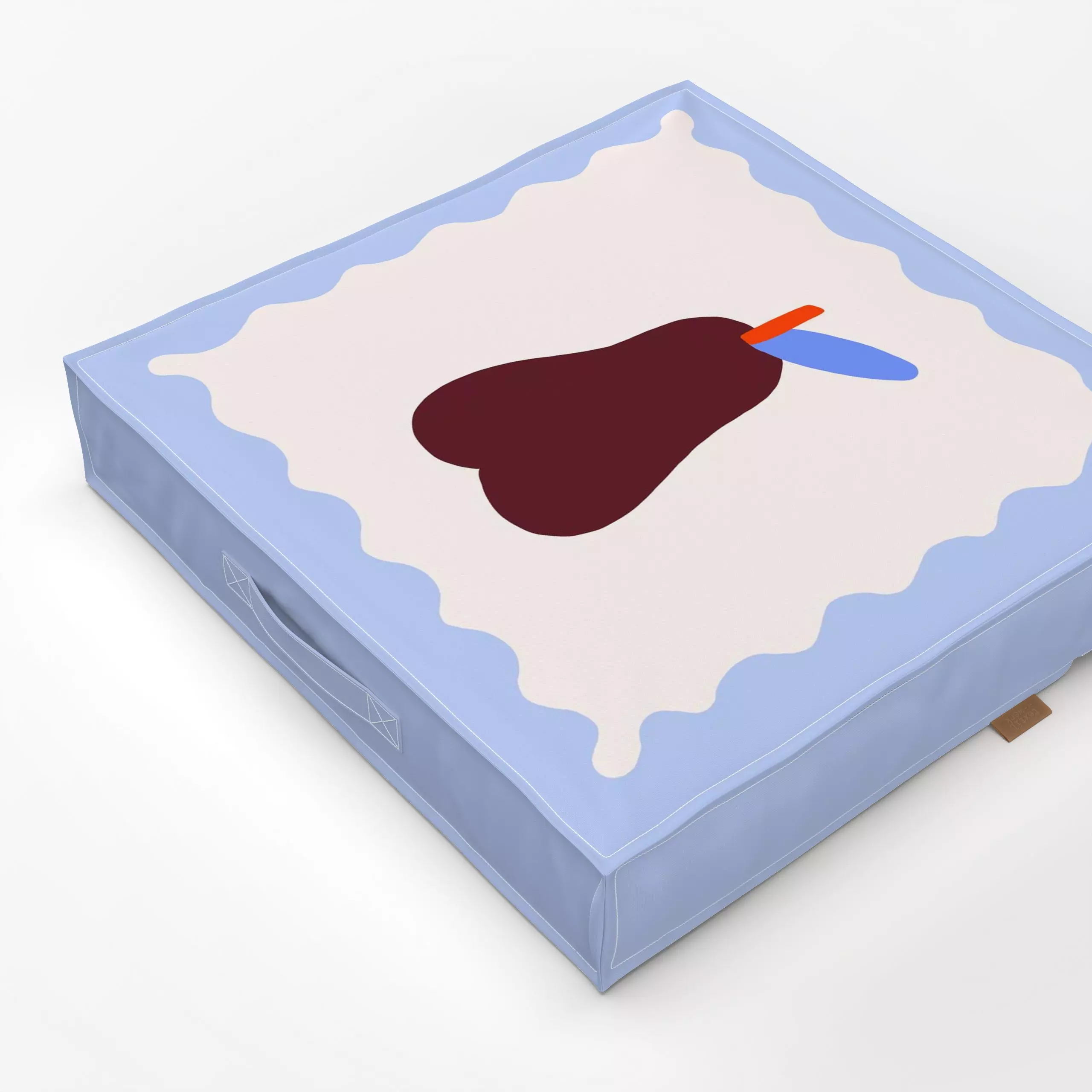 Bodenkissen Birne mit Wellenrand - Kinderzimmer & Motive für Kinder, Anlässe, Früchte - von „Maren Gross “; Birne, geschenki...