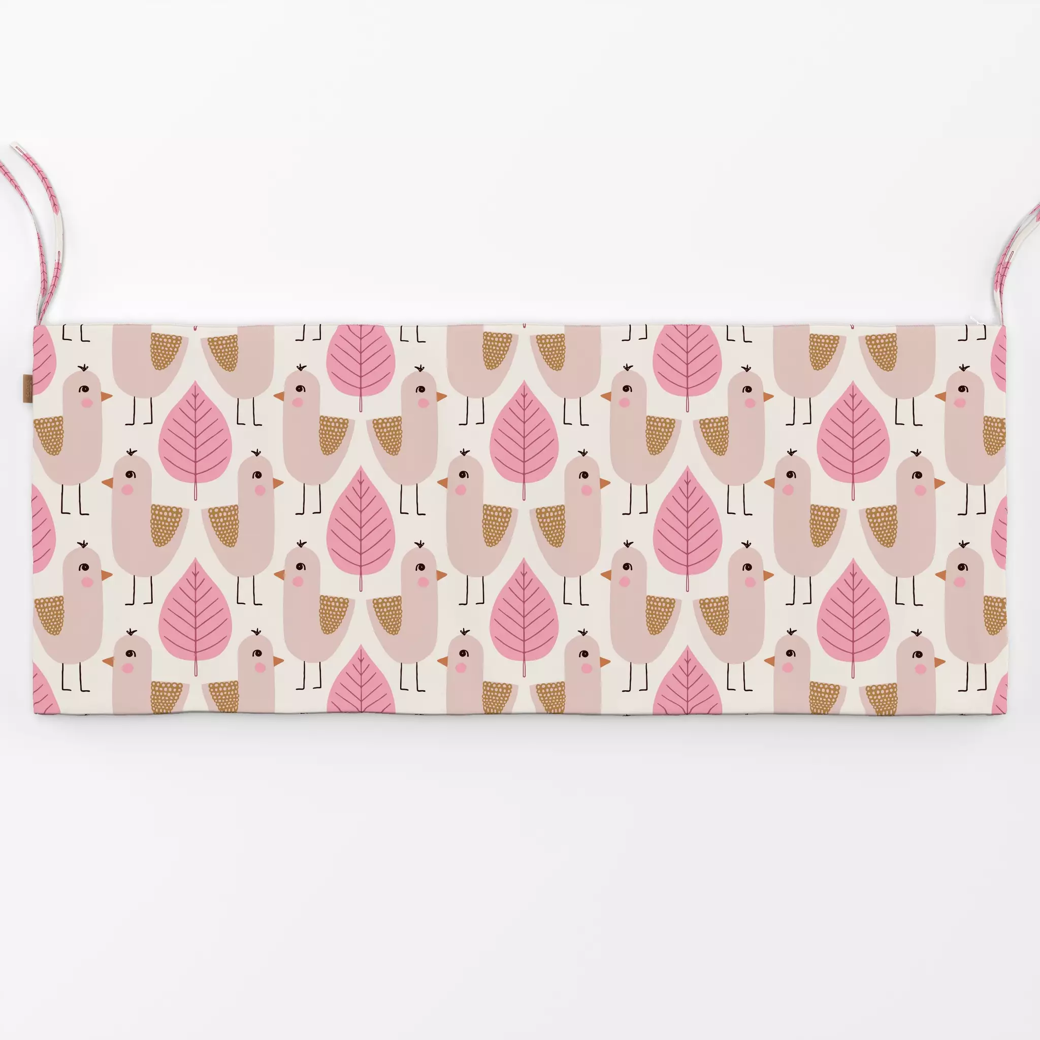 Bankauflage Vogel Blatt rosa pink Vogel Blatt rosa pink
