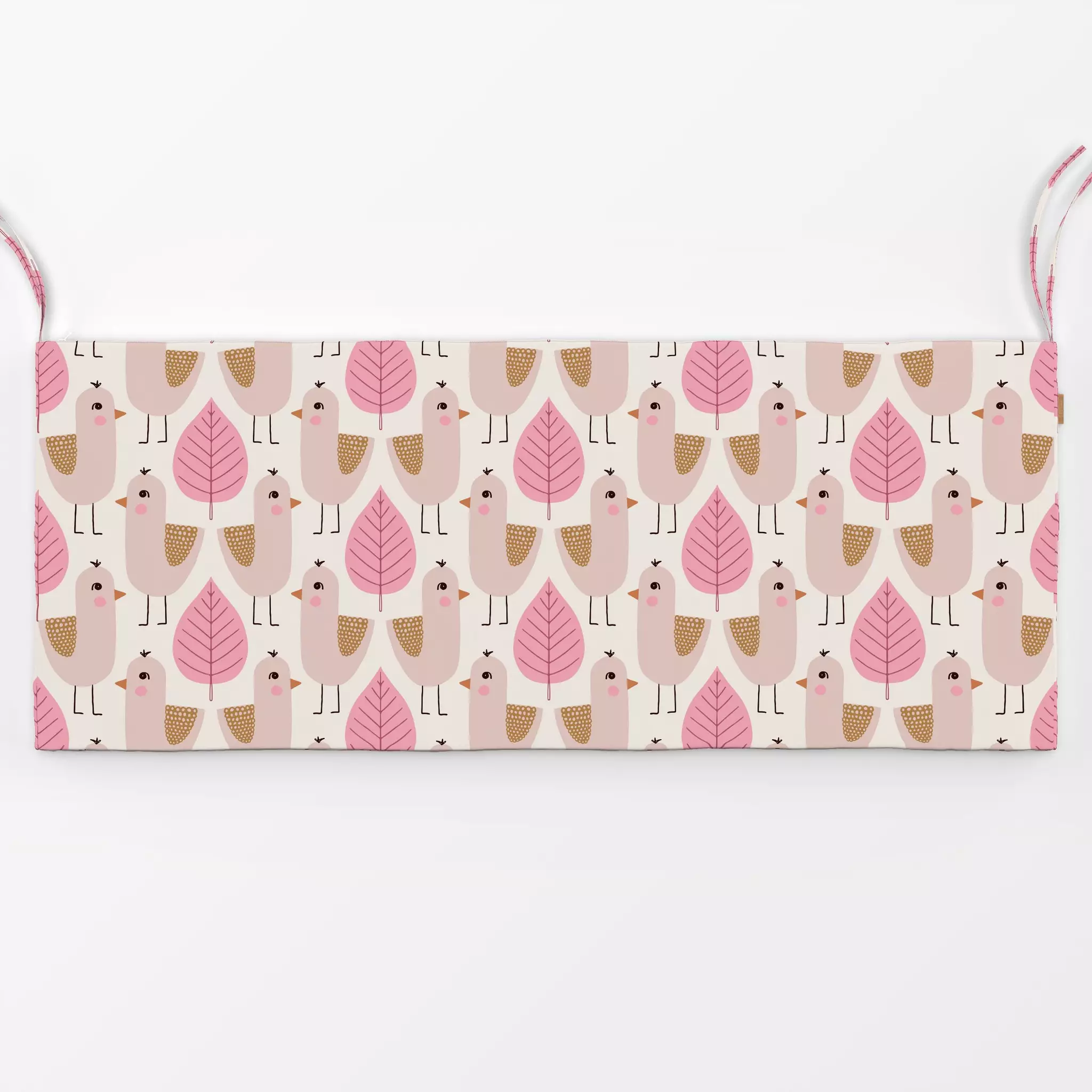 Bankauflage Vogel Blatt rosa pink Vogel Blatt rosa pink
