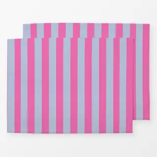 Tischset Streifen Hellblau Pink