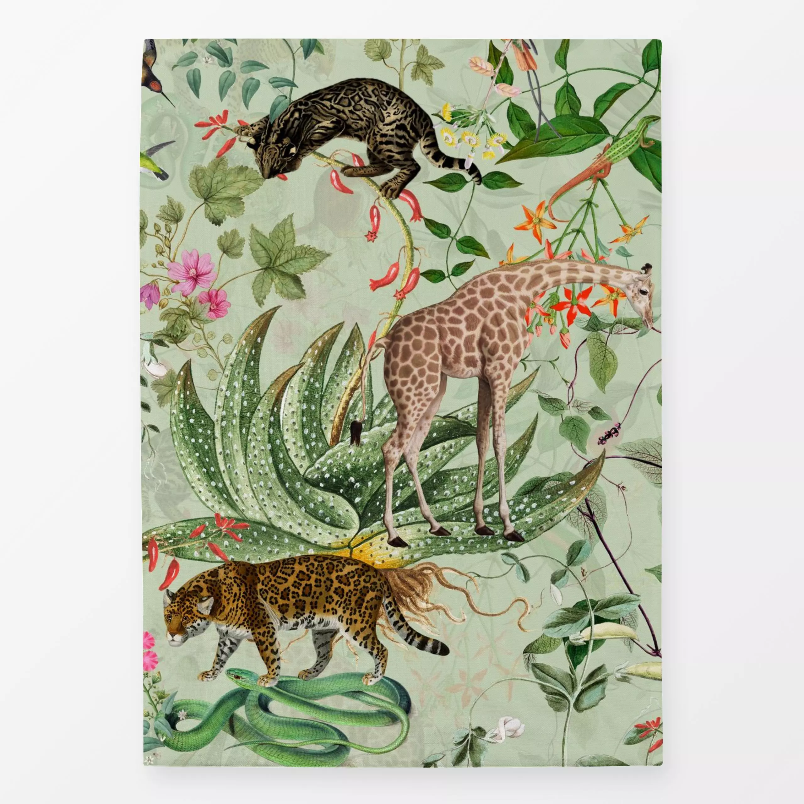 Geschirrtücher Ein Tag im Zoo - Sommer, Pflanzen & Botanik, Safari & Dschungel - von „Uta Naumann"; boho, Garten, tropisch, ...